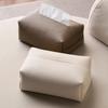 Faux Leather Square Tissue Box Cover Holder - Modern Durable Bathroom Decoration and Storage Organizer for Home and Office Use
