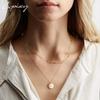 Petal Choker Necklace 316L Surgical Stainless Steel Allergy Safe Medical Gold Simple Skin Friendly Gold [Pixy Jewelry] Women's (Pink 35+3cm)