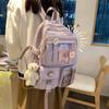 Backpacks Candy Color Sweet Cute School Bags Large Capacity Multi-pockets Water Proof Students College Korean Style(Without Toy Accessories)