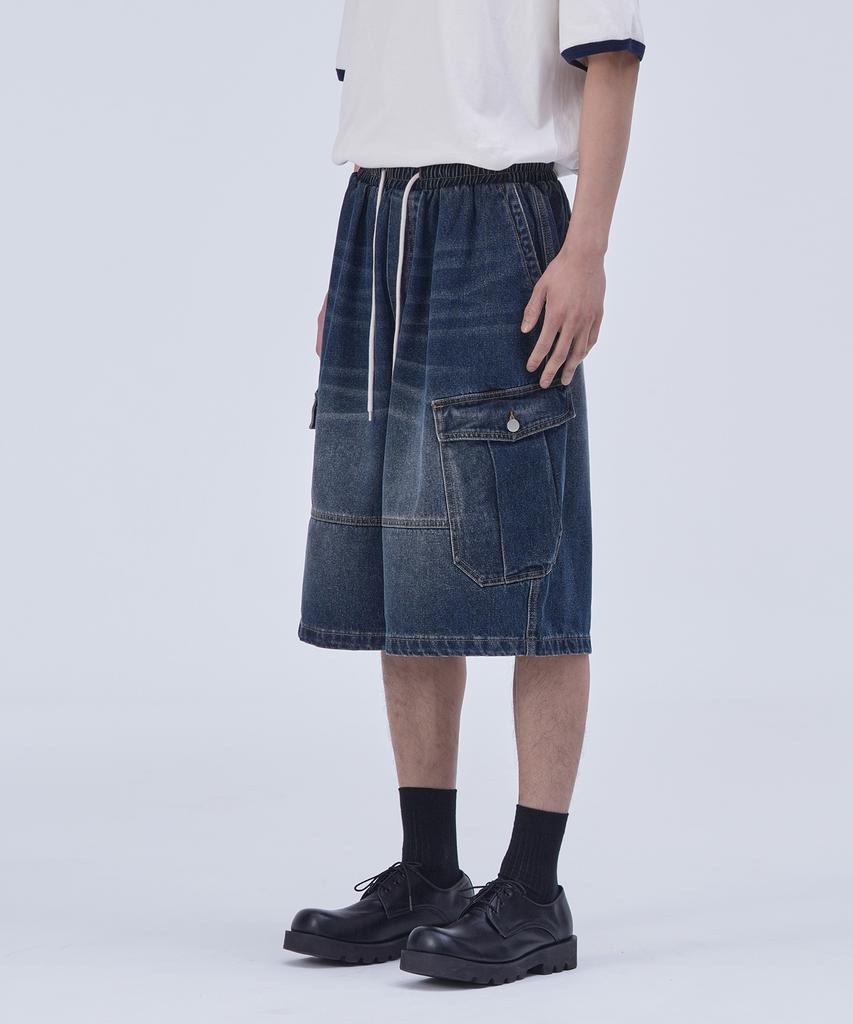 Peulojegteusseuli Signature Cargo Bermuda Pants [Dark Blue]_Hb2115
