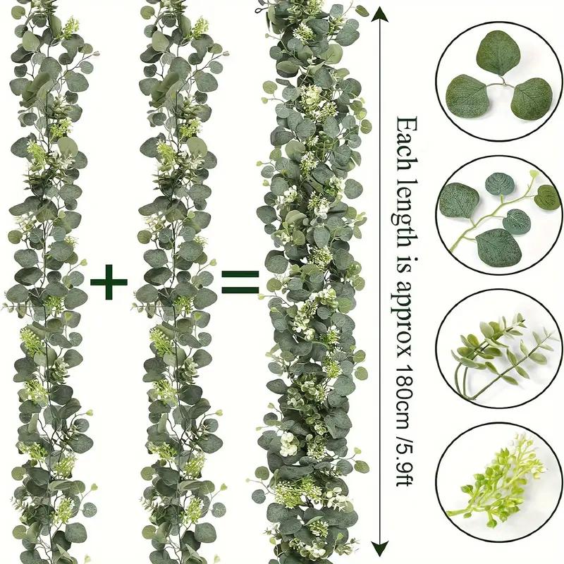 

1/2/4PCS Artificial Eucalyptus Hanging Garland White Flowers Vines Fake Plants for Wedding Arch Wall Home Party Christmas Decor 1PCS