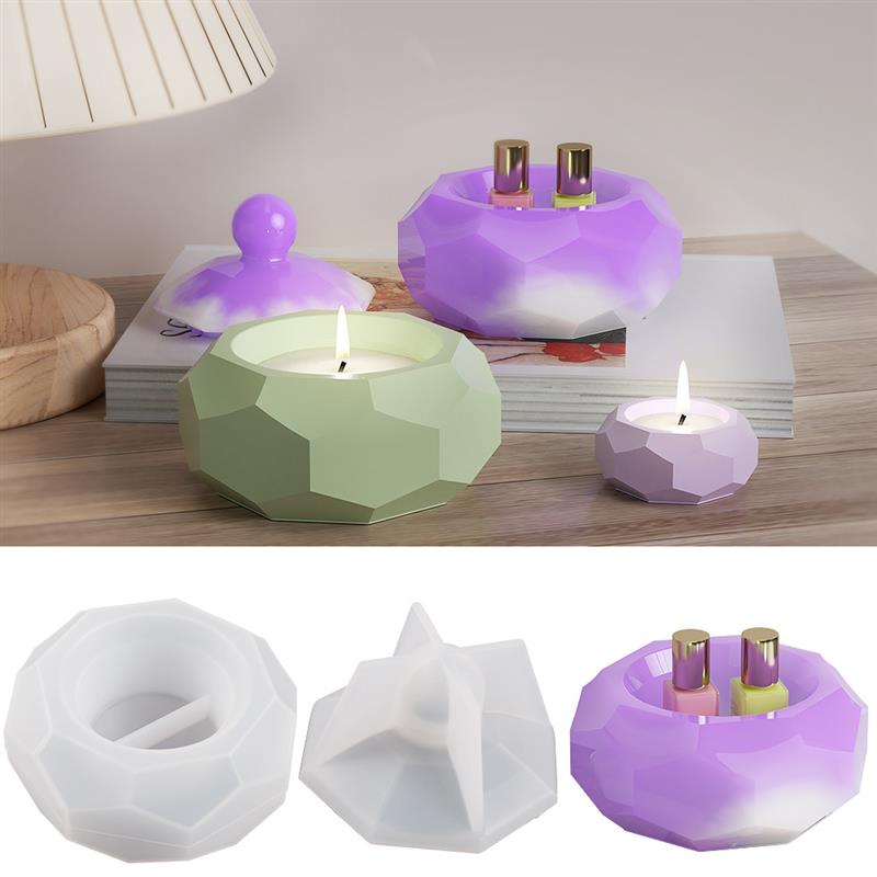 Candlestick Silicone Mold Storage Box Candle Holder Mould DIY Epoxy Resin Gypsum Plaster Storage Tank Silicone Mold Home Decor