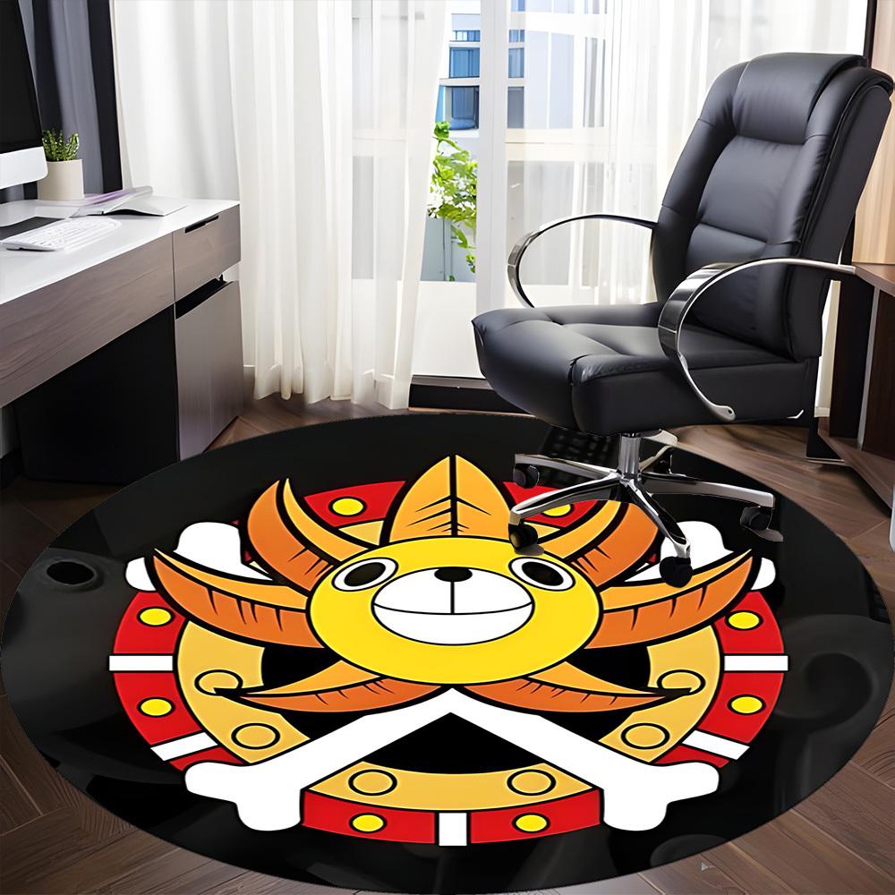 1pc Pirate Emblem Office Round Area Rug, Indoor Mat Suitable For Office, Under Office Chairs Bedroom Living Room Home Decor, Room Deco