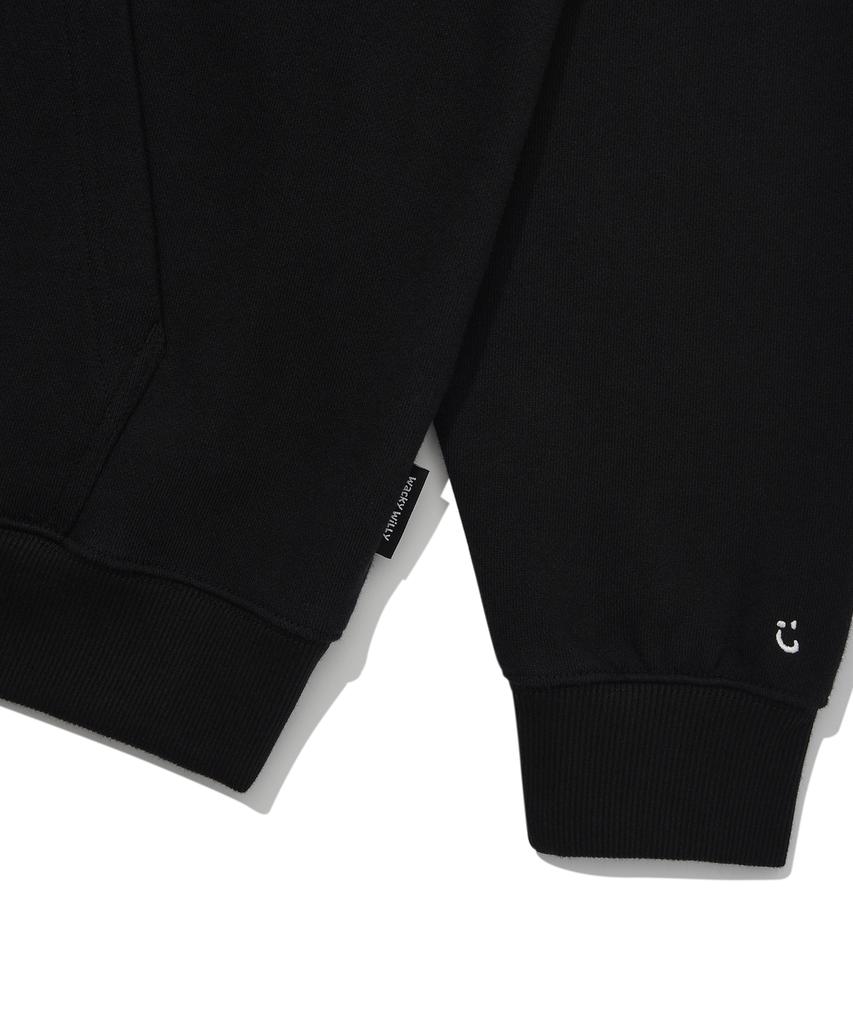 Lettering Heavy Terry Hoodie Black
