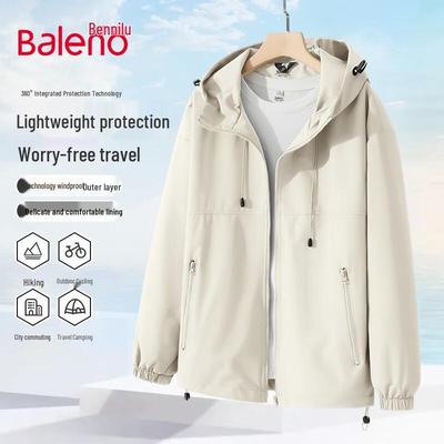 Baleno Unisex Winddichte Wasserdichte Kapuzen-Utility-Jacke