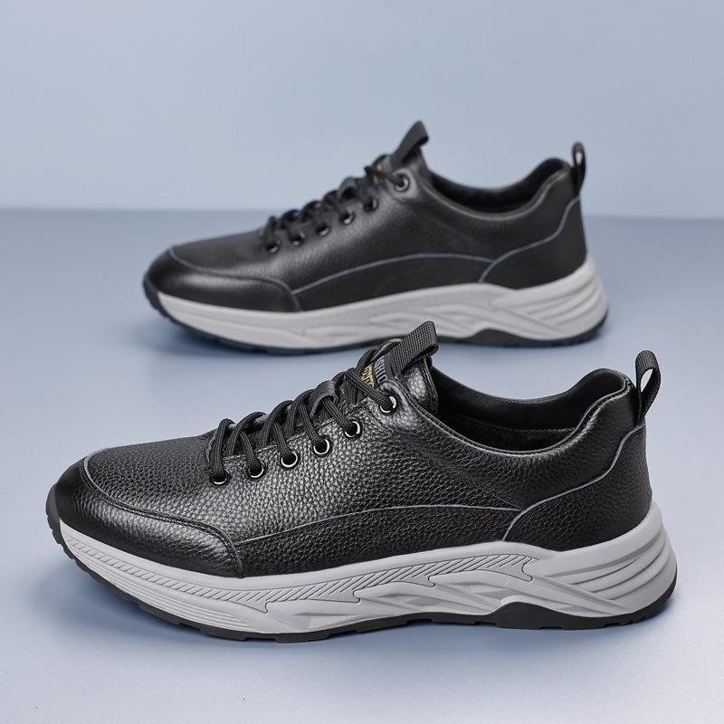The first layer of cowhide winter new men's sports shoes genuine leather velvet thermal cotton shoes casual shoes men's shoes shoes