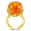 New In Classic Six Claw Inlay Shining Luxury Yellow Crystal Rings for Women Vintage Engagement Elegant Jewelry Gift