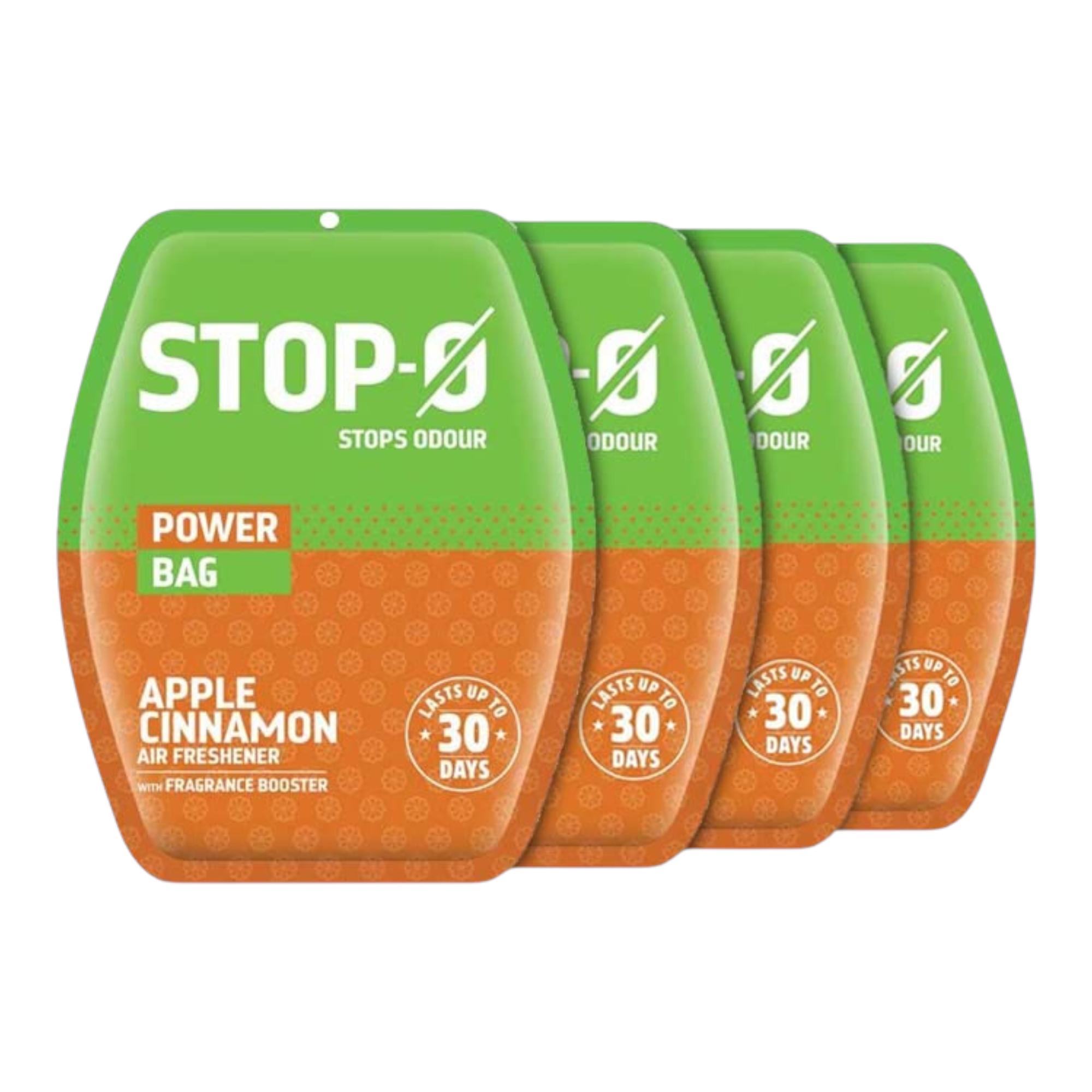 

Stop-O Power Bag (Apple Cinnamon) Bathroom Air Freshener 10Gx4 Combo Pack Long-Lasting Gel Freshener Lasts Up To 30 Days