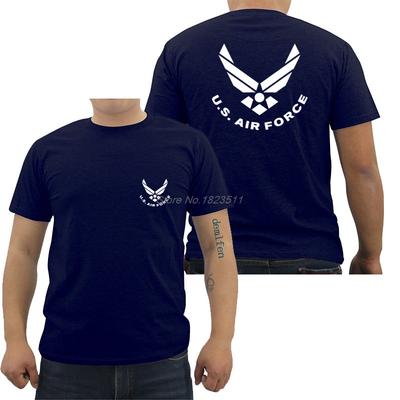 New Fashion Casual Men Cotton Tshirt New Us Air Force Usaf Small Front Large Back Logo T Shirt Cool Tees Tops Streetwear