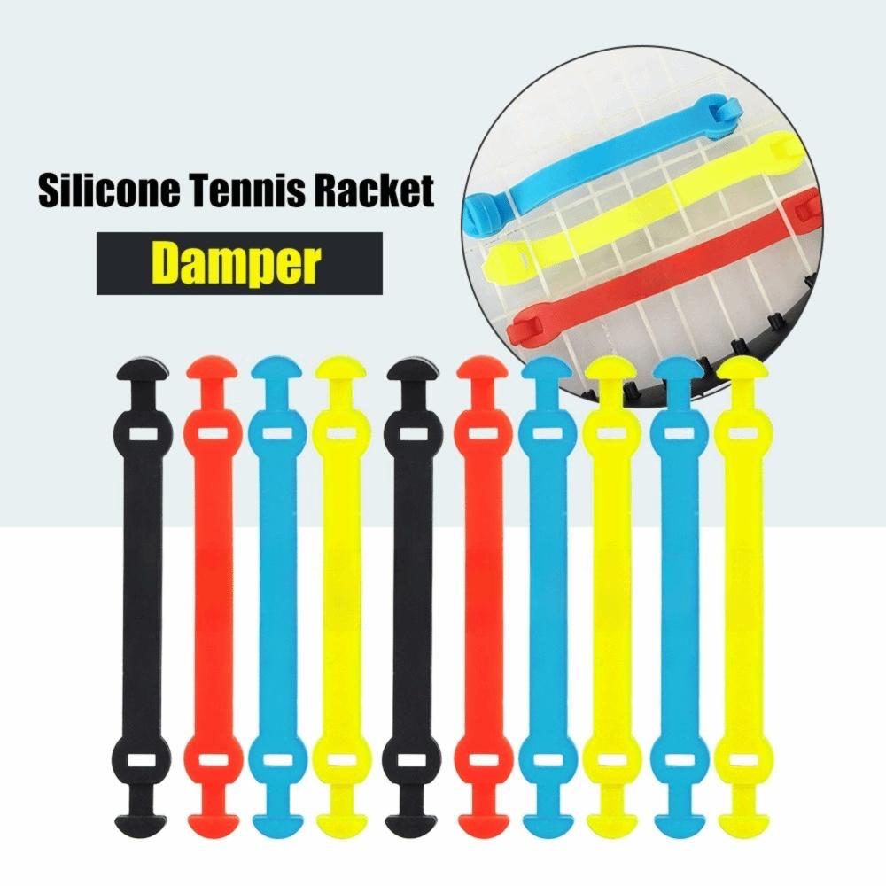 10Pcs Elastic Straps Tennis Racket Damper Tennis Vibration Absorber  Tennis Racket Strings