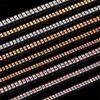 1 Yard 2 Reihen 1 Reihe Kristall Strass Kette Aufnähen Aufkleben Perlen Besatz Kupfer Kette Für Kleidung DIY Schmuckherstellung Zubehör