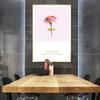 Nordic Pink Flowers Scandinavian Mural Modern Home Decor Living Room Decor