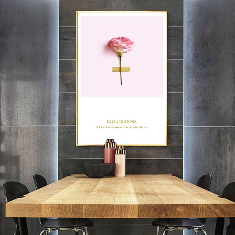 Nordic Pink Flowers Scandinavian Mural Modern Home Decor Living Room Decor