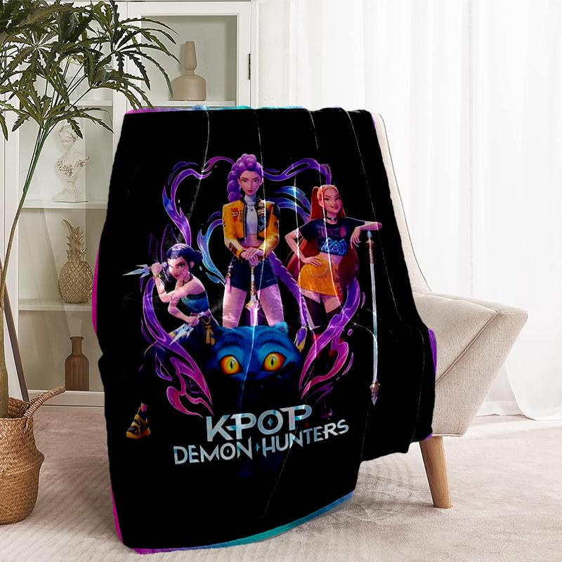 KPop Dämonenjäger Print Decke - Weich & Bequem, für Schlafzimmer, Reisen, Sofa, Heimdekoration - Geburtstags-Weihnachtsgeschenk für Freund