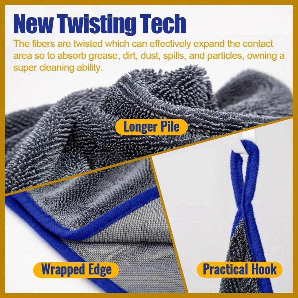 Velký mikrovláknový ručník na sušení auta 600 GSM pro mytí auta bez šmouh