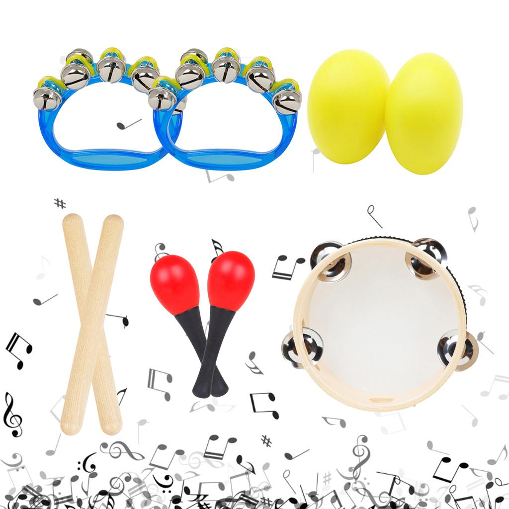 Kid Musical Instruments Toy, 5Pcs Wood Percussion Instruments for Toddlers Children, Preschool Educational Learning Sets