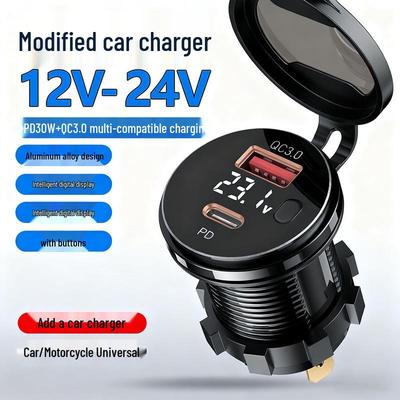 Dual USB QC 3.0 Fast Charge Car & Motorcycle Phone Charger