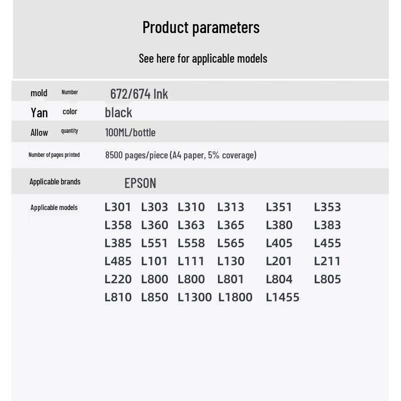 V4INK Compatible Epson 672/674 Series Refill Printer Ink