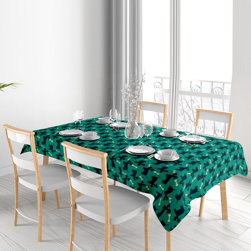 Dog Pattern Tablecloth Washable Cute Pet Puppy Dining Table Cover Home Kitchen Decor Table Topper Backdrop Party Supplies