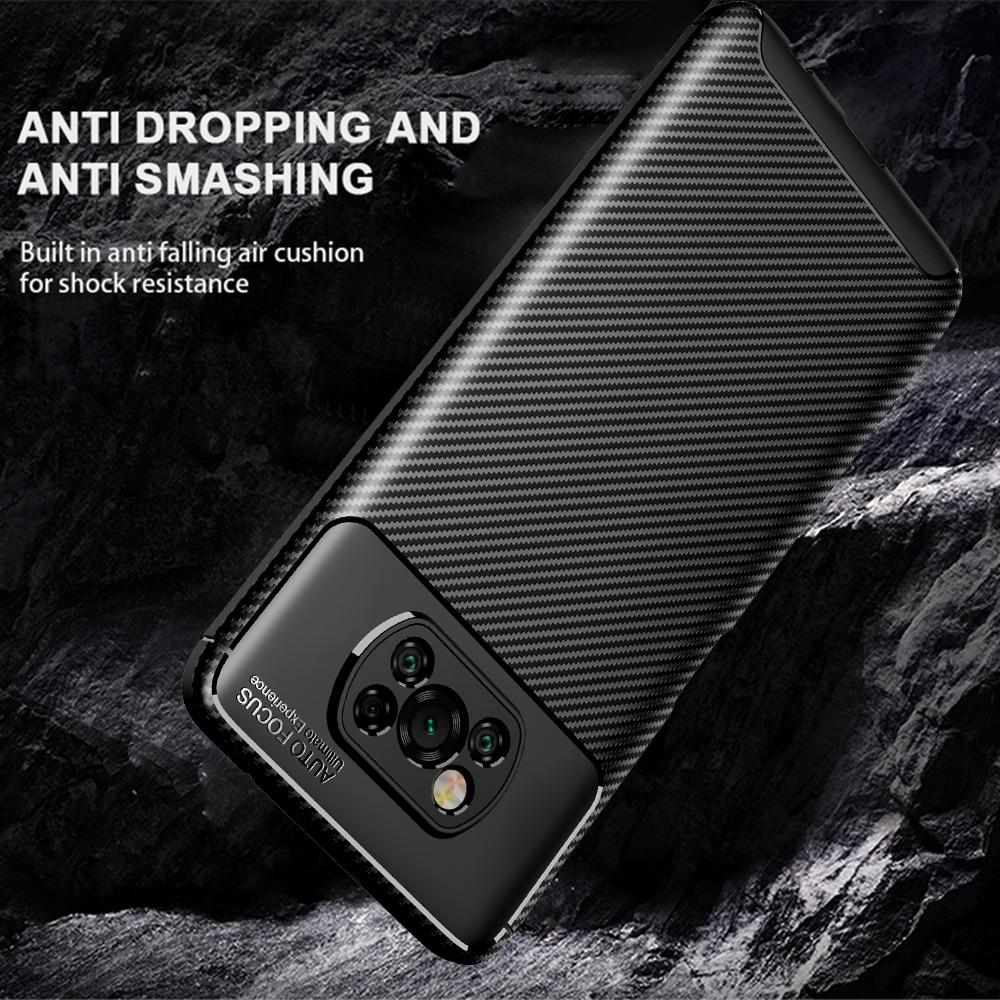 Pocophone Case For Matte X3pro Carbon Fiber Soft Case Suitable For Xiaomi Poco X 3 X3 Pro Nfc Pocox3pro Silicone Shockproof Phone Case
