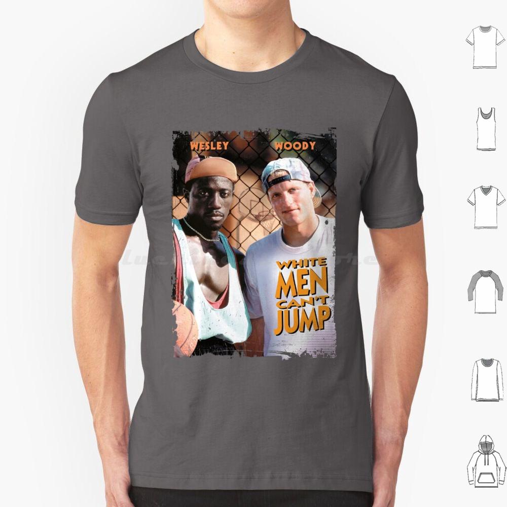 T-shirt White Men Cant Jump Cotone Uomo Donna Stampa Fai da te White Men Cant Jump Film di Pallacanestro Vintage Film anni '90 Nostalgia anni '90