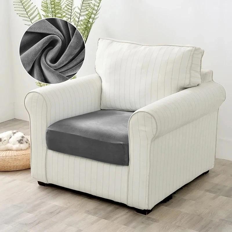 Velvet sofa cushion cover for living room elastic thicken stretch L shape corner armhair sofa slipcover furniture protector