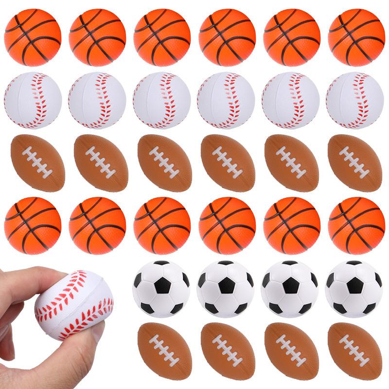 5/10/20Pcs Squeeze Ball Toys Sports Theme Kids Birthday Party Favors Goodie Pinata Filler Anti Stress Soccer Basketball Gifts