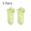 5 Pairs of Women's Summer Thin Cotton Deodorant Lovely Shallow Mouth Non Slip Heel Socks