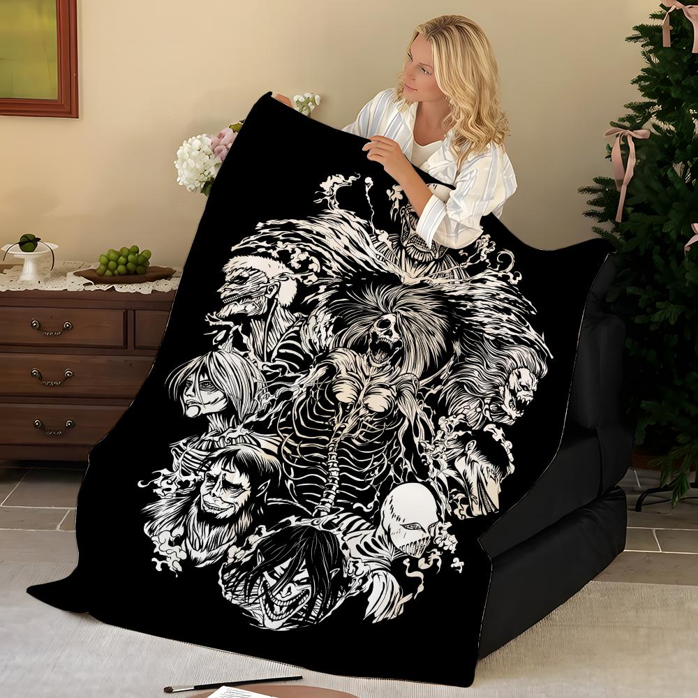 Anime A-Attack o-on T-Titan Throw Flannel Blanket, Soft Warm, Durable & Washable cute Cool