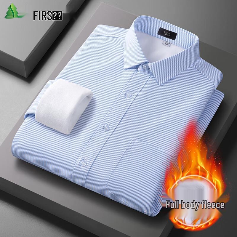 Shanshan Men s Winter Fleece Lined Business Shirt 42