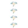 4Pcs Multicolor Bamboo Folding Fan Traditional Chinese Fan for Decor