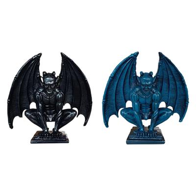 Harz Dämon Engel Wasserspeier Statue Wächter Miniatur für Zuhause Büro Lebensecht Regal Sammlung 18.5x10x19cm Tischplatte Ornament