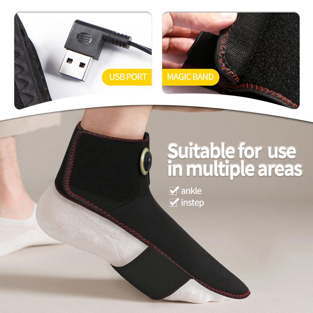 Heated Ankle Massager 3 Heating Modes & Timer Function Achilles Tendonitis Relief Sprain Recovery Sports Ankle Sprain Stabilizer