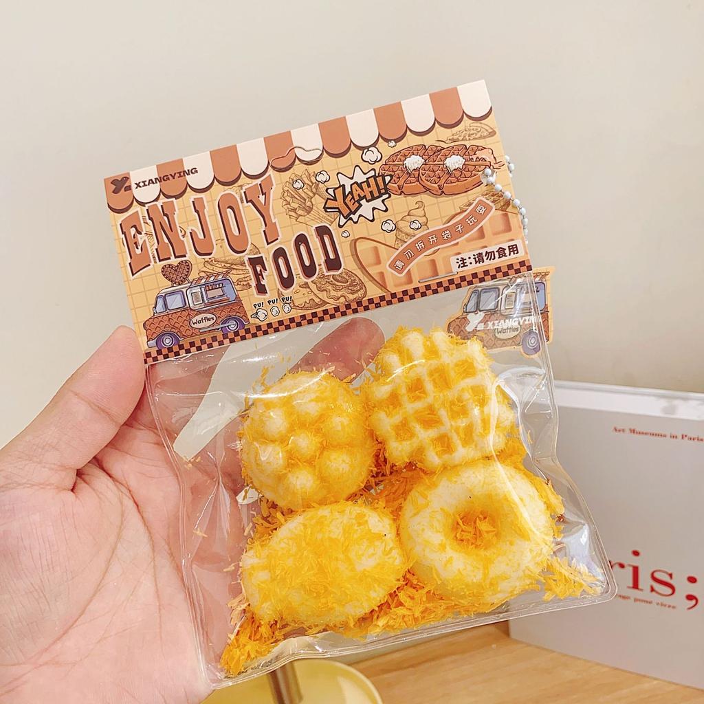 Cute Cartoon Food Squeeze Toy Silicone Pinch Slow Rebound Decompression Toy for Adult Kids Gift Stress Reliever Toys