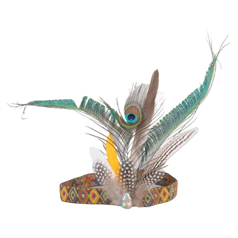 Ethnic Feather Headpiece Handmade Props For Women Men Dancers And Party Enthusiasts Lightweight And Comfortable Headwear