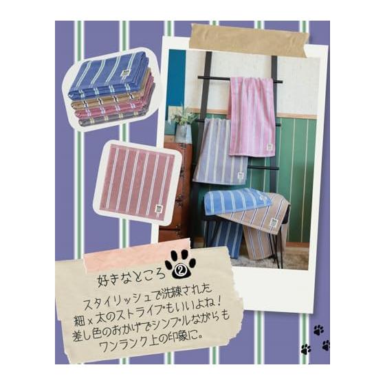 Hayashi Face Towel Approx. 34 X 80cm Shimashima Cody Blue FP457601