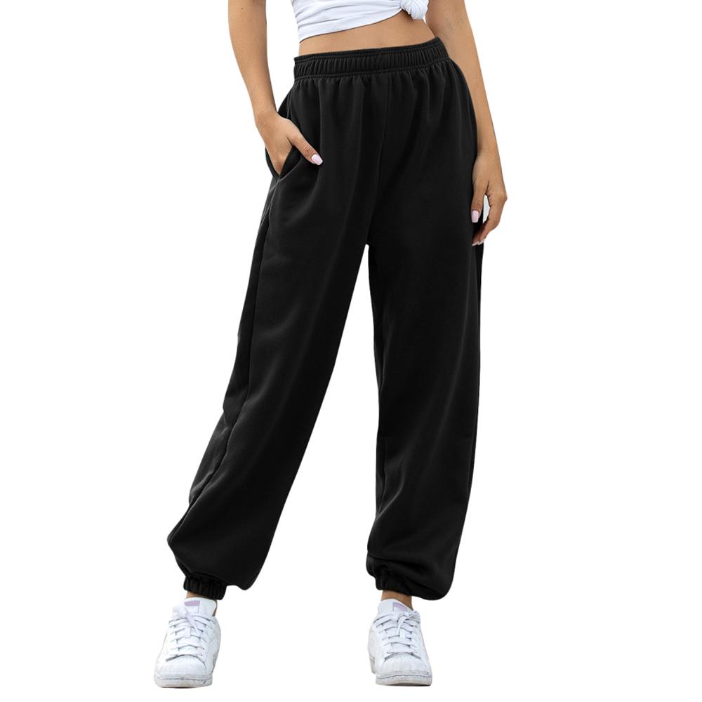 Pantaloni sportivi casual da donna Pantaloni da jogging da corsa solidi Tuta oversize da donna Pantaloni elastici in vita Pantaloni sportivi Pantaloni larghi da salotto
