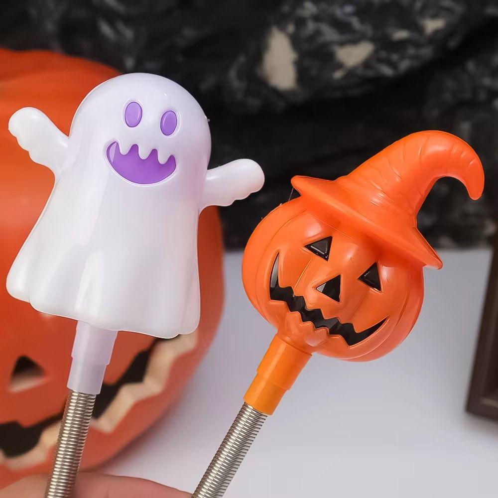 Luminous Spring Glitter Stick LED Pumpkin Ghost Hand Lantern Halloween Pumpkin Lantern  Boys Girls
