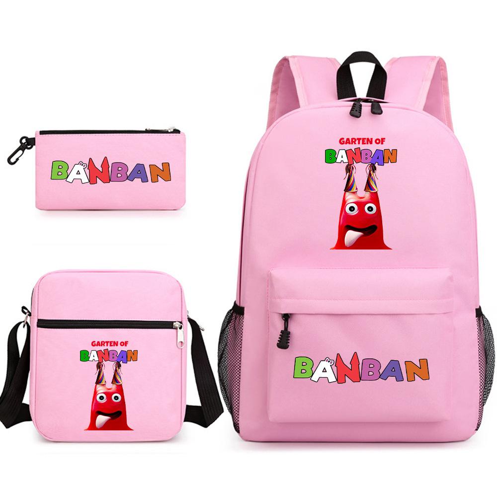 Three-piece Foreign Trade Schoolbag Casual Canvas Backpack Male and Female Students Backpack Printing