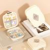 Pill Box with 7 Compartments Double Layer Design Moisture-Proof Buckle And Sliding Time Marker Organizer for Travel