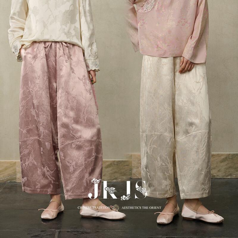 

JK&JS Rayon Jacquard Wide-Leg Pants L