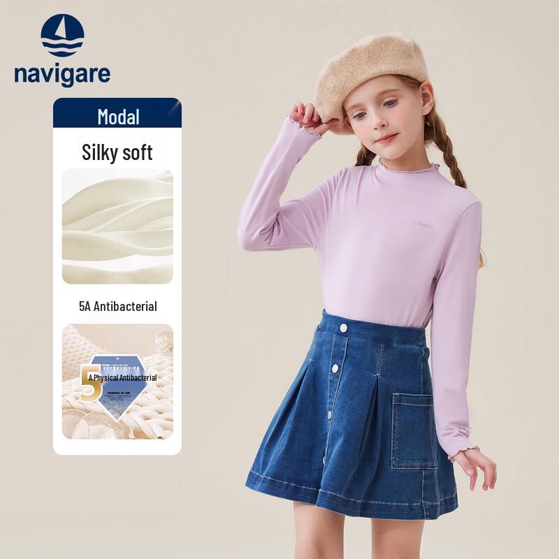 Navigare Girls Thermal Long-Sleeve Bowknot Base Layer Top 140