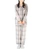 ON NISHIKI Long Sleeve Top and Bottom Viyella Long Loungewear Women's Pajamas, 100% Cotton, Open-Front Set, Spring/Autumn, Skin-Friendly Material,