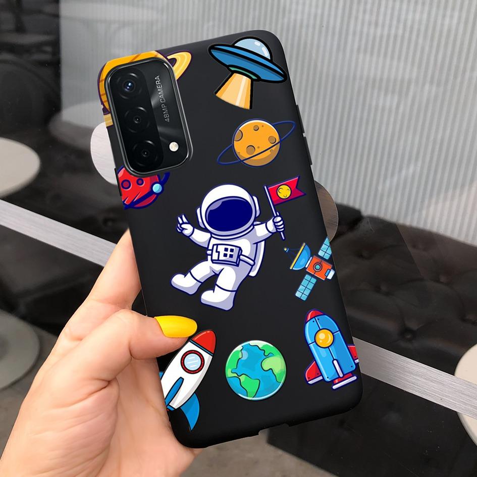 A74 Fodral För OPPO A74 CHP2219 Fodral Lyxigt Fjäder Dinosaurie Daisy Mönster Bakre Skydd För OPPO A74 5G CPH2197 A 74 Mjuk Capa