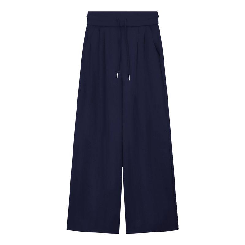 Pants Loose and Lazy Style High Waist Casual Pants Women Autumn Slimming Drooping Wide-Leg Pants Easiest for Match Black Mop Trousers