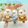 Holding Cute Otter Fish Keychain Soft Plush Toy For Car Keys And Bag Accessories