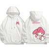 The Spring and Autumn Melody and Kuromi Cartoon Anime Periphery Girl's Hoodie Sweet and Lovely Parent Child Pullover