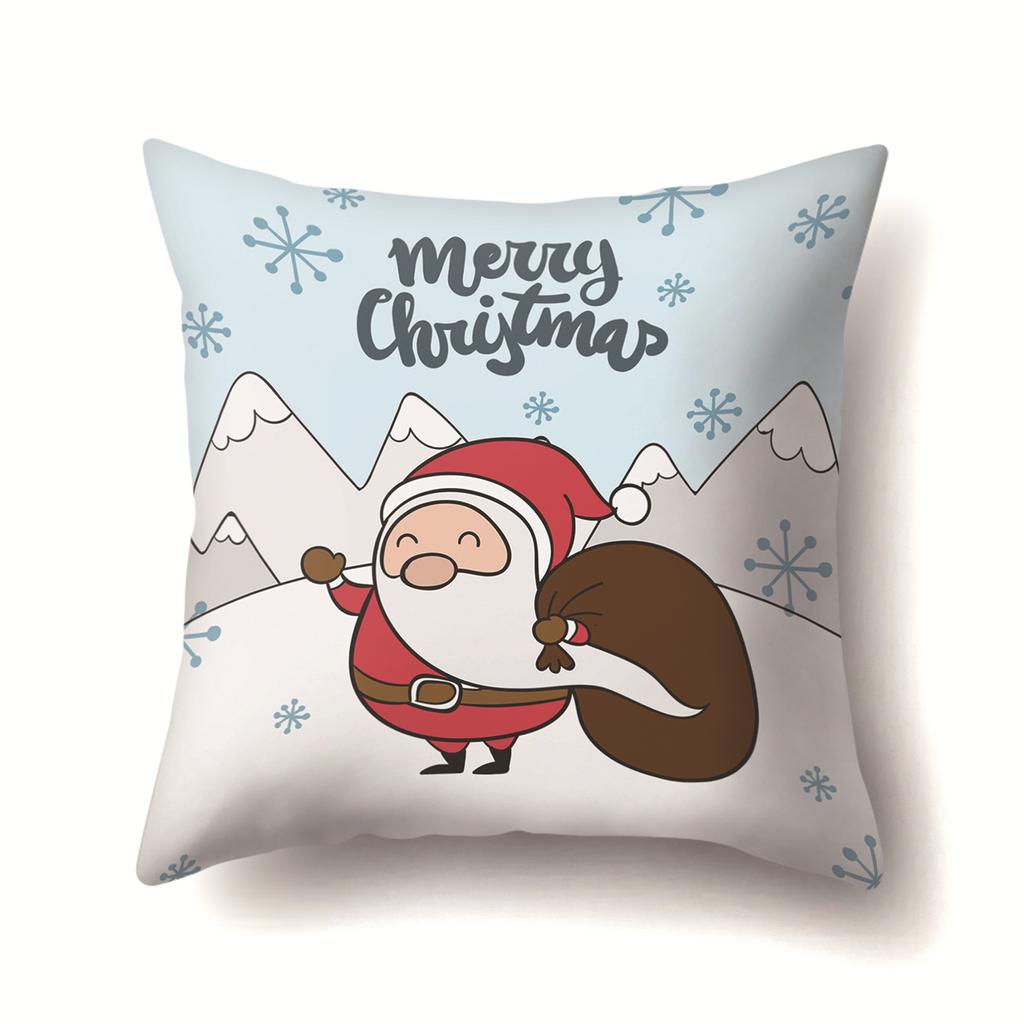 Christmas Santa Claus, Trees, Etc. Polyester Pillow, Sofa Cushion, Bedside Decoration