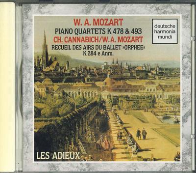 CD LES ADIEUX - Mozart,klavierquartette K.478, 478 BVCD49 BMG Japan Classical Used