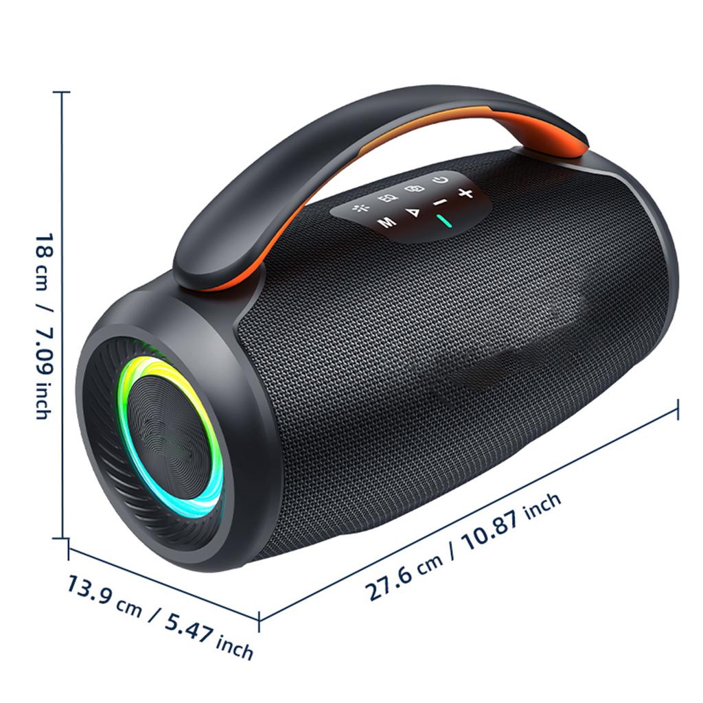 50W Portable BT 5.3 Speaker with RGB Lights, IPX6 Waterproof Outdoor Speaker, 6000mAh Rechargeable Sound Box, AUX TF